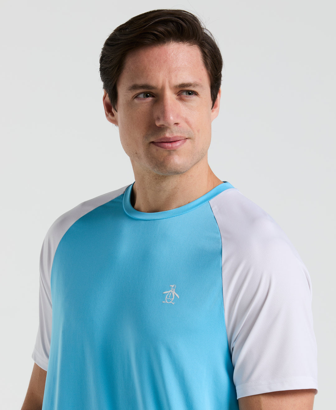 Tennis Blocked Performance Tee (Blue Grotto) 