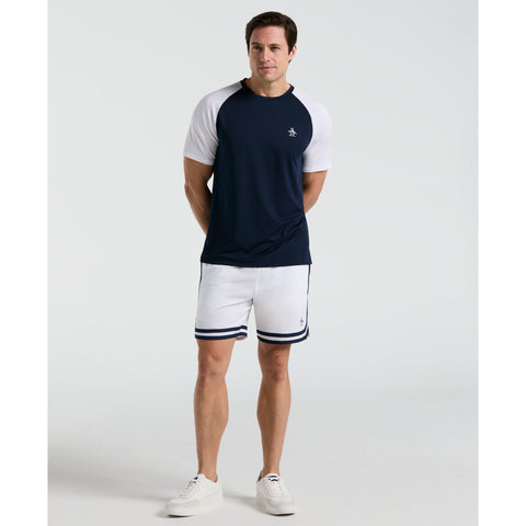 Core Blocked Performance Tennis Tee  (Black Iris) 
