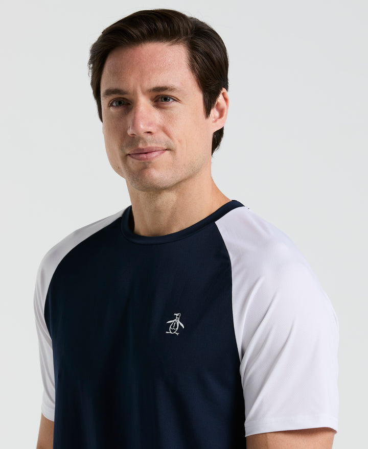 Core Blocked Performance Tennis Tee  (Black Iris) 