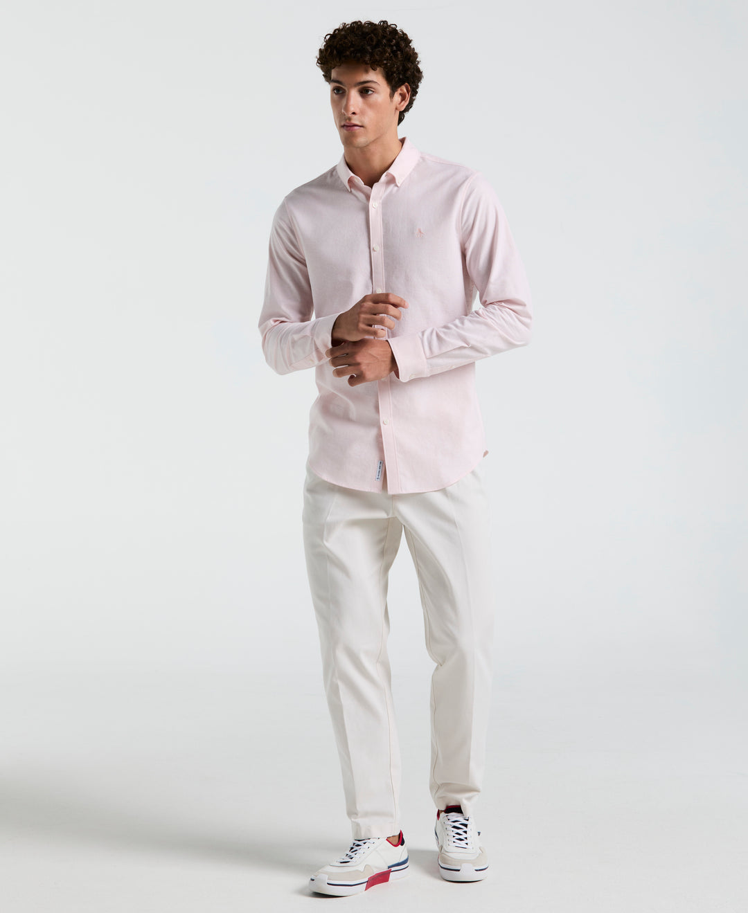 original penguin slim fit dress shirt Original Penguin Men's Core Oxford Long Sleeve Shirt in Bright White/White, Size 2XL, 100% Cotton
