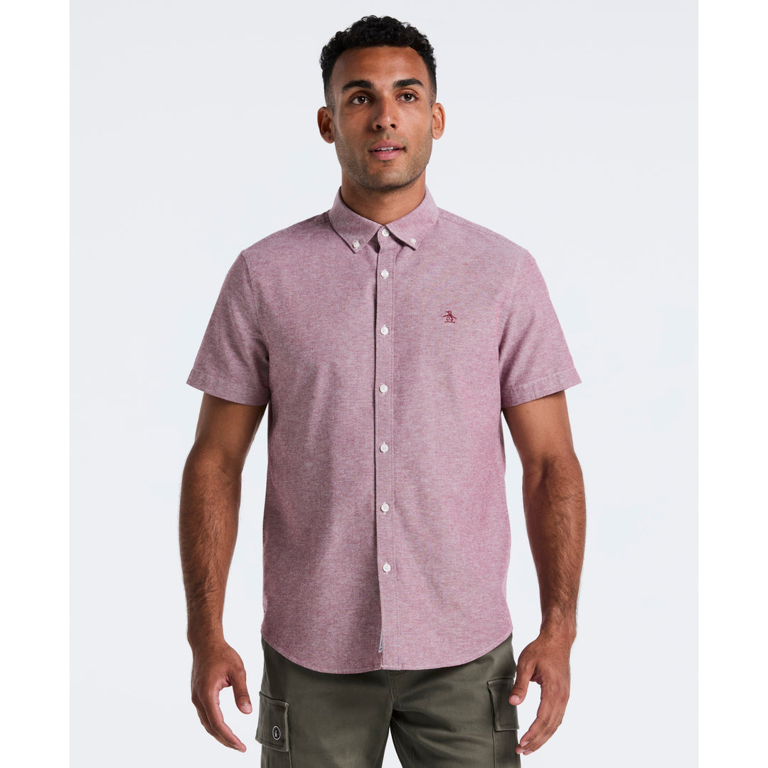 Oxford Seasonal Short Sleeve Shirt (Cabernet) 