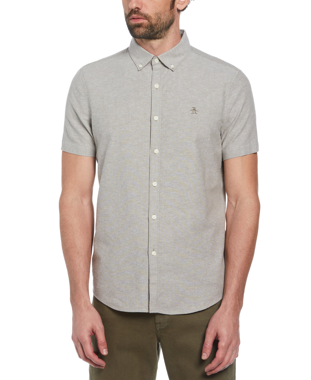 Short Sleeve Oxford Shirt (Dusty Olive) 