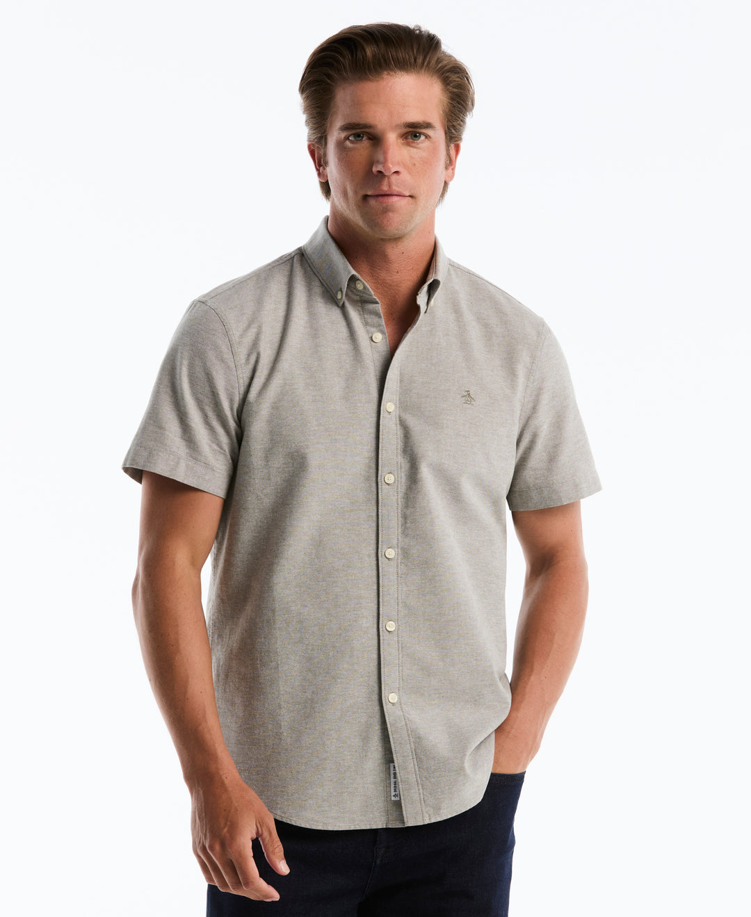 Short Sleeve Oxford Shirt (Dusty Olive) 