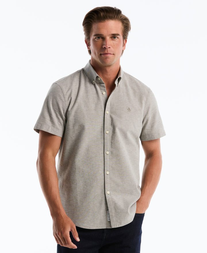 Short Sleeve Oxford Shirt (Dusty Olive) 