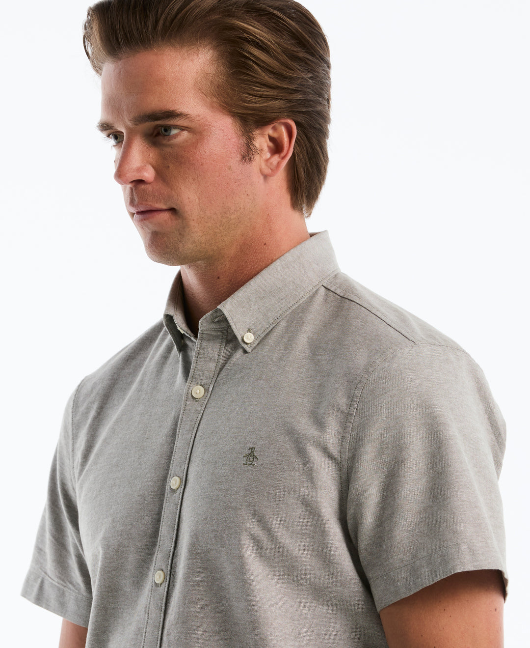 Short Sleeve Oxford Shirt (Dusty Olive) 