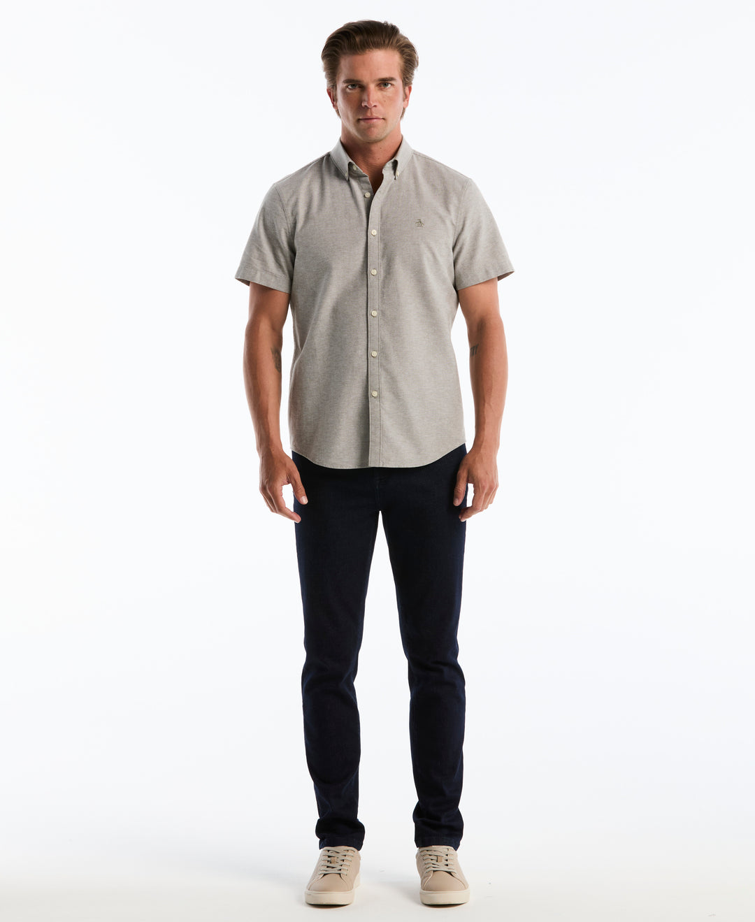 Short Sleeve Oxford Shirt (Dusty Olive) 