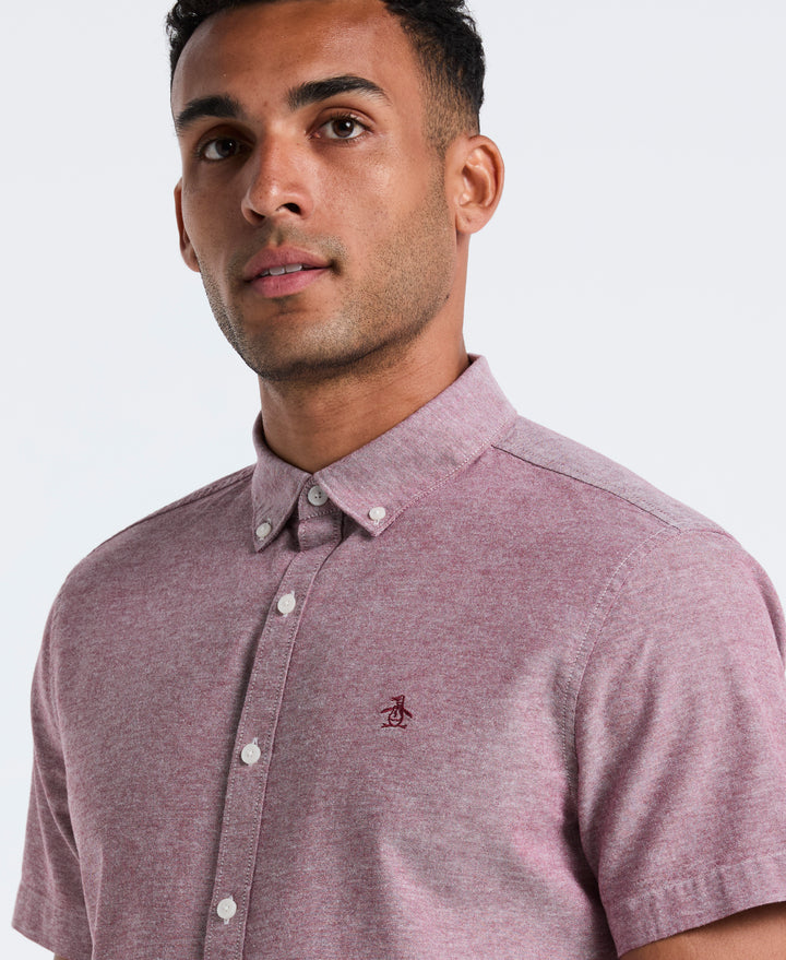 Oxford Seasonal Short Sleeve Shirt (Cabernet) 
