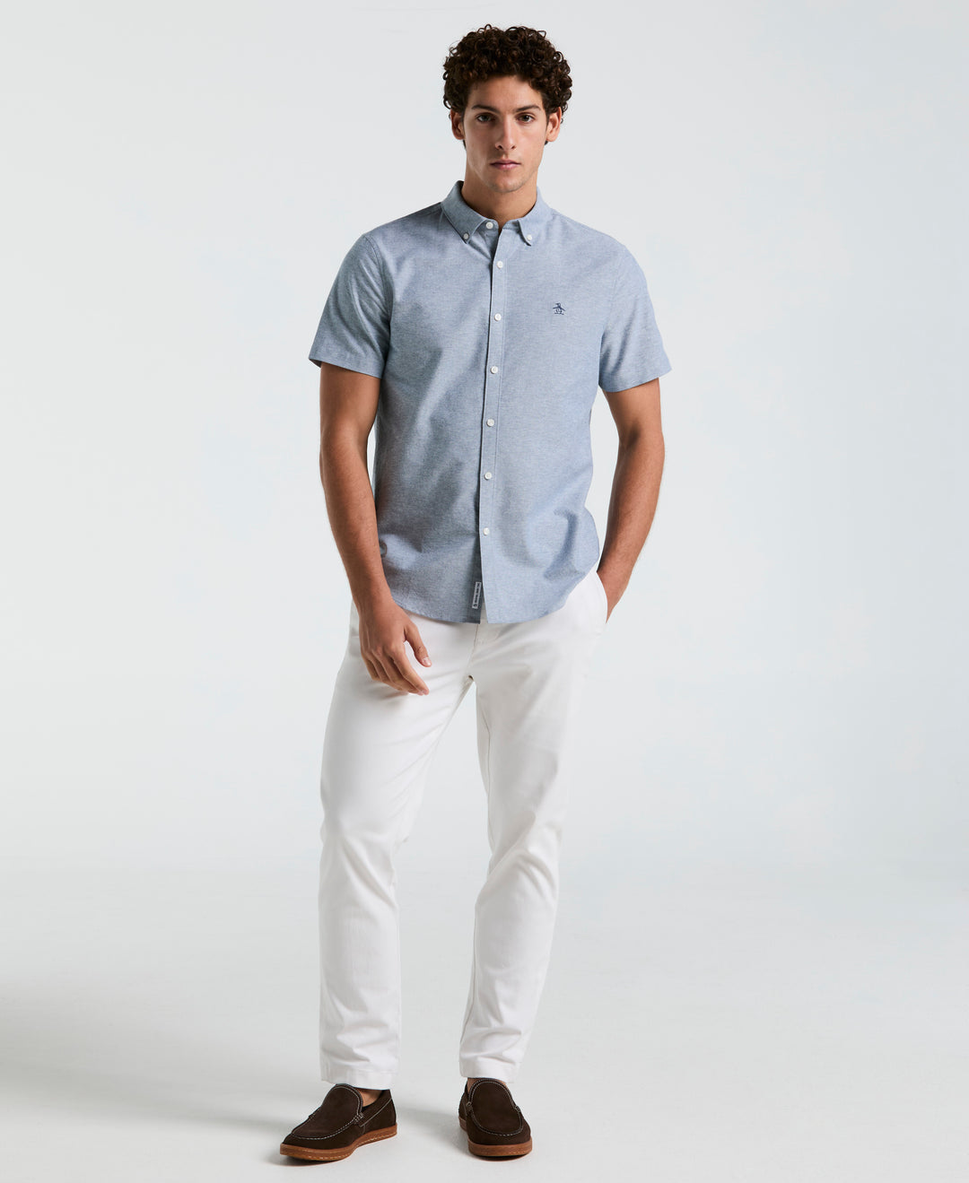Short Sleeve Oxford Shirt (Blue Wing Teal) 