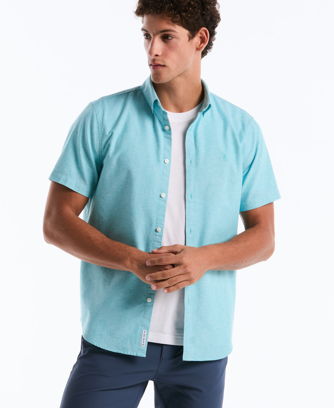 Short Sleeve Oxford Shirt (Lake Blue) 