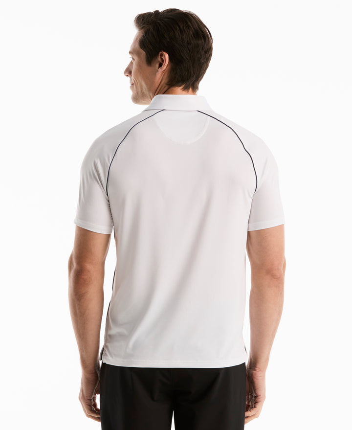 Tennis Core Performance Piped Polo (Bright White) 