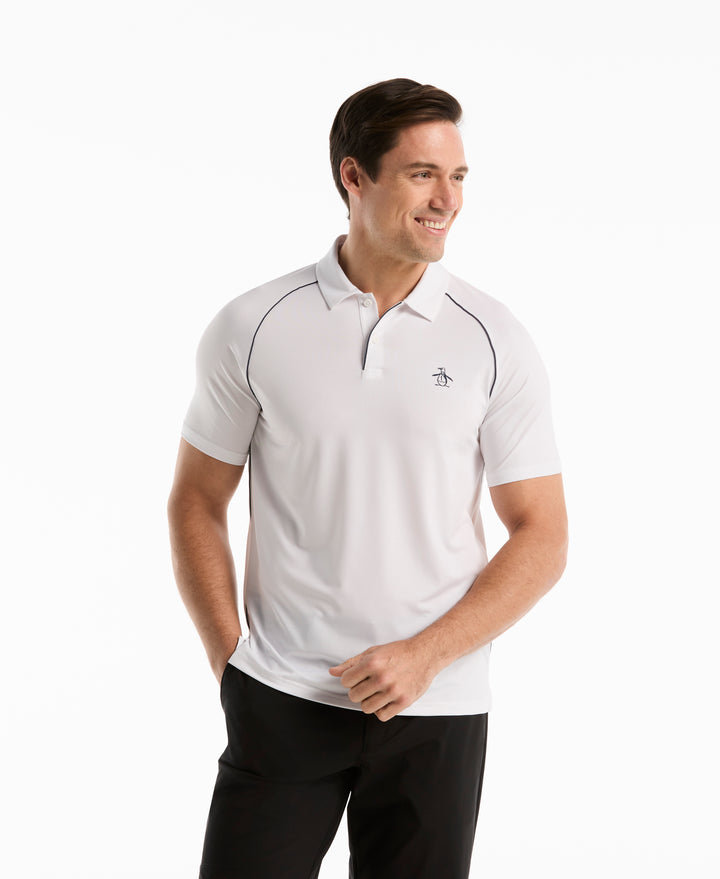 Tennis Core Performance Piped Polo (Bright White) 