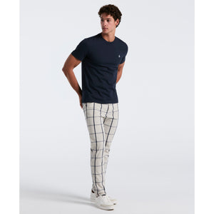 Cotton Blend Check Chino Pant (Birch) 
