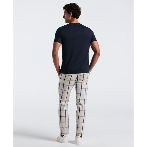 Cotton Blend Check Chino Pant (Birch) 