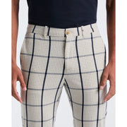 Cotton Blend Check Chino Pant (Birch) 