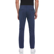 Cotton Blend Slim Fit Plaid Pants (Dark Sapphire) 