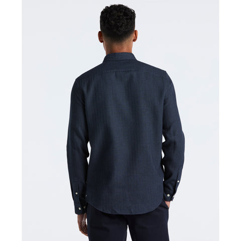 Cotton Waffle Solid Shirt (Dark Sapphire) 