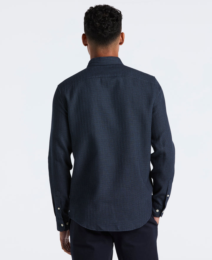 Cotton Waffle Solid Shirt (Dark Sapphire) 
