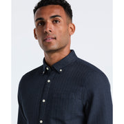 Cotton Waffle Solid Shirt (Dark Sapphire) 