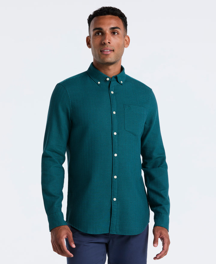 Cotton Waffle Solid Shirt (Reflecting Pond) 