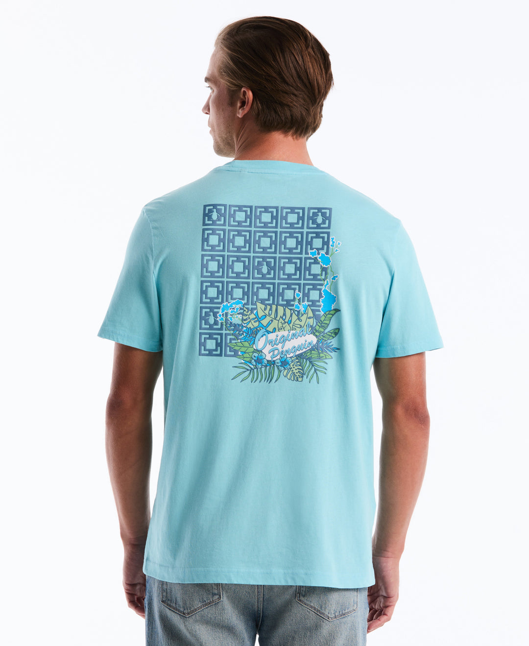 Cotton Breeze Block Graphic Tee (Blue Topaz) 