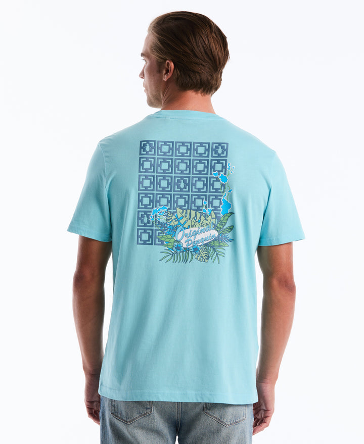 Cotton Breeze Block Graphic Tee (Blue Topaz) 