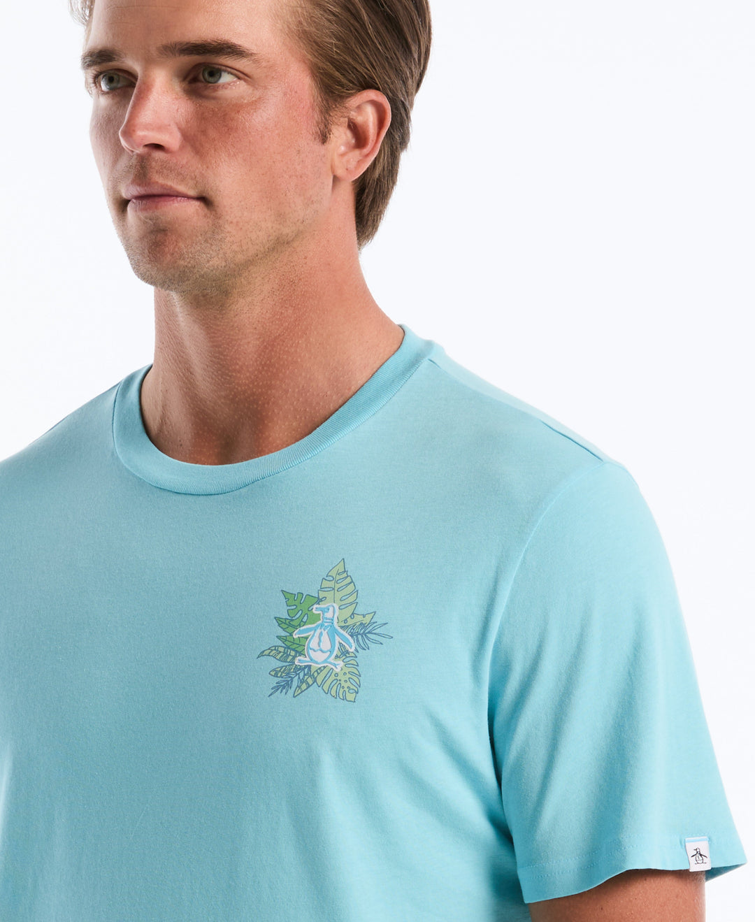 Cotton Breeze Block Graphic Tee (Blue Topaz) 