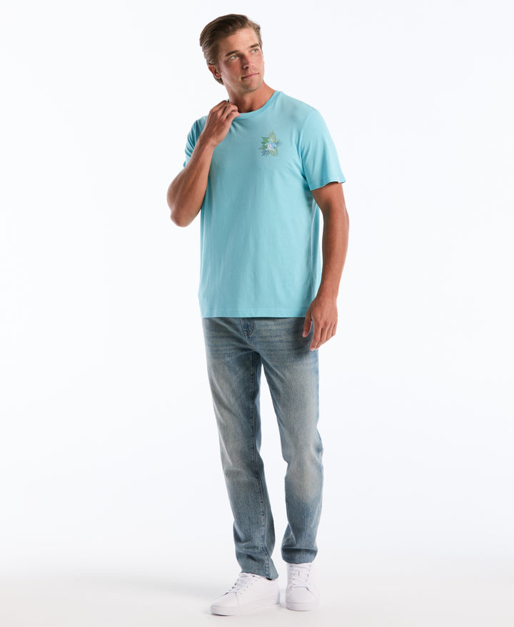 Cotton Breeze Block Graphic Tee (Blue Topaz) 