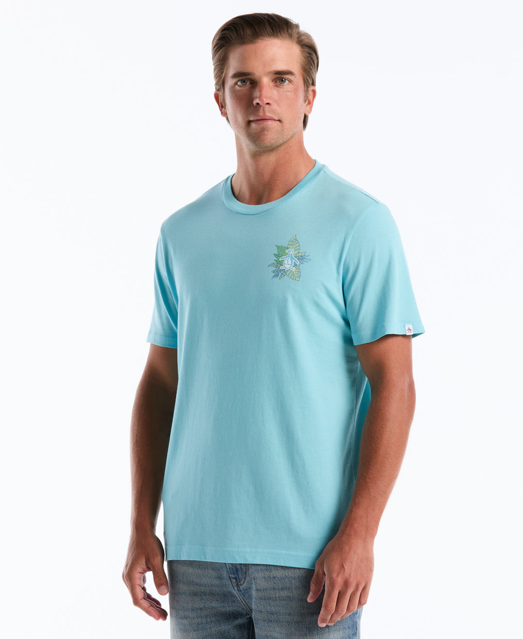 Cotton Breeze Block Graphic Tee (Blue Topaz) 