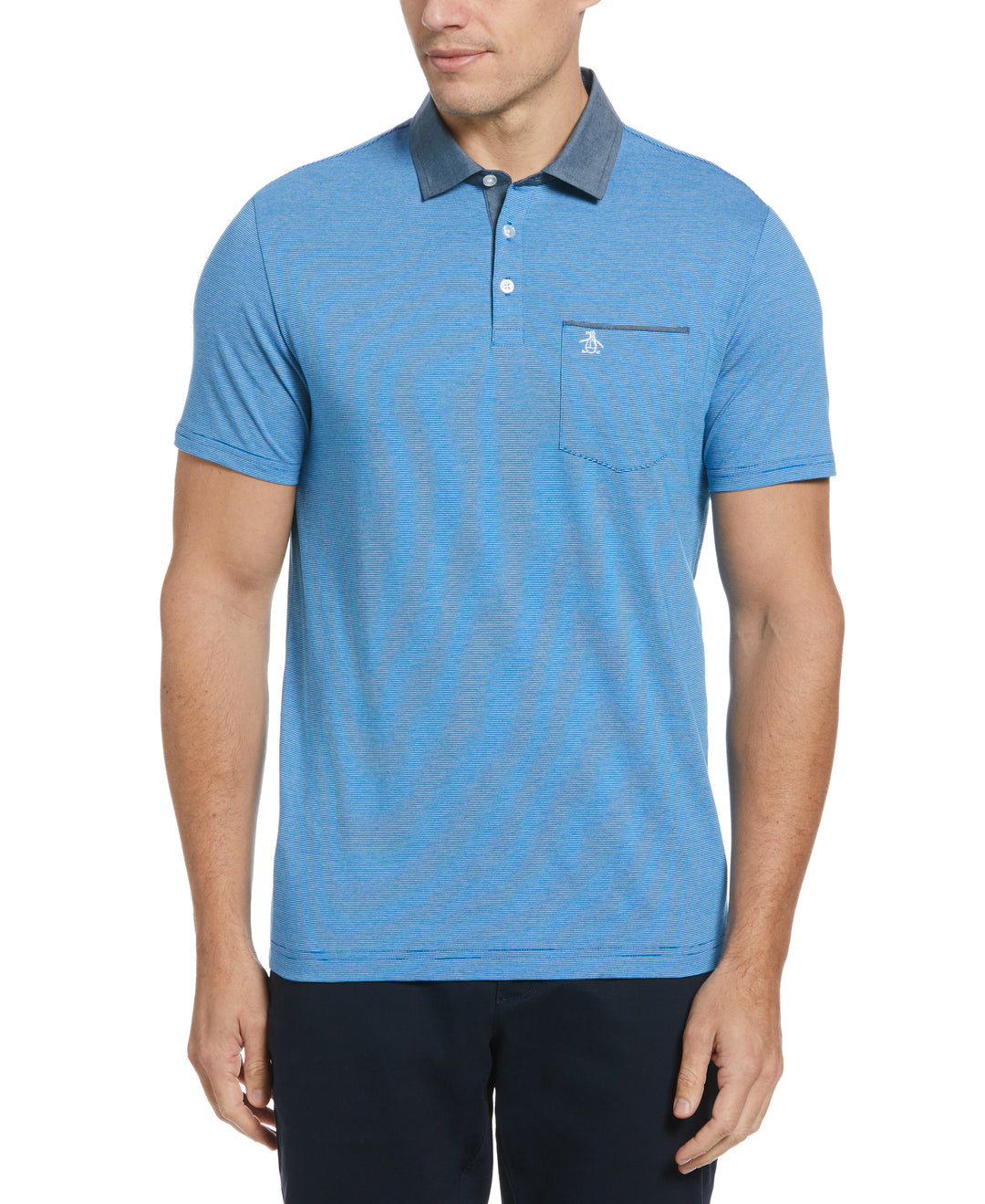Chambray Collar Polo (Imperial Blue) 