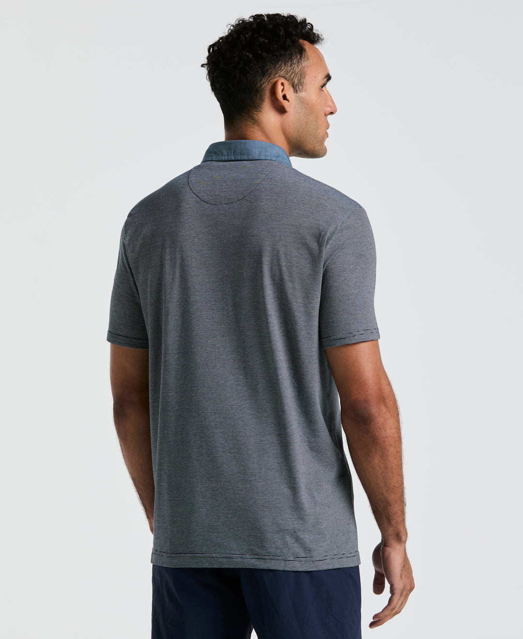 Chambray Collar Polo (Dark Sapphire) 