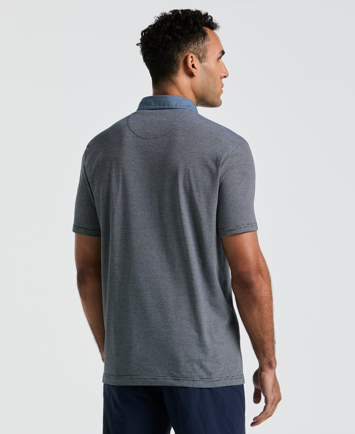 Chambray Collar Polo (Dark Sapphire) 