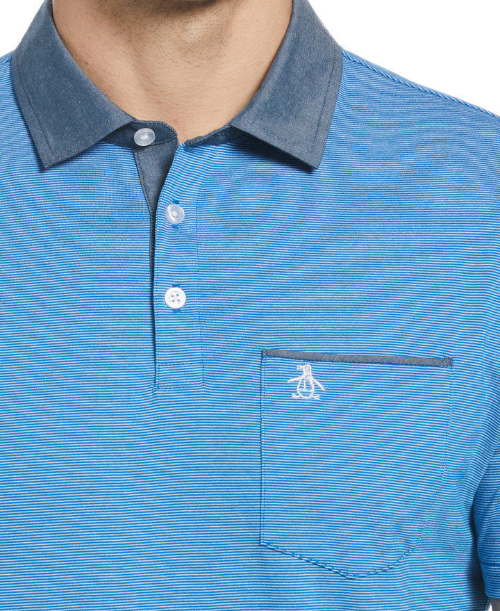 Chambray Collar Polo (Imperial Blue) 