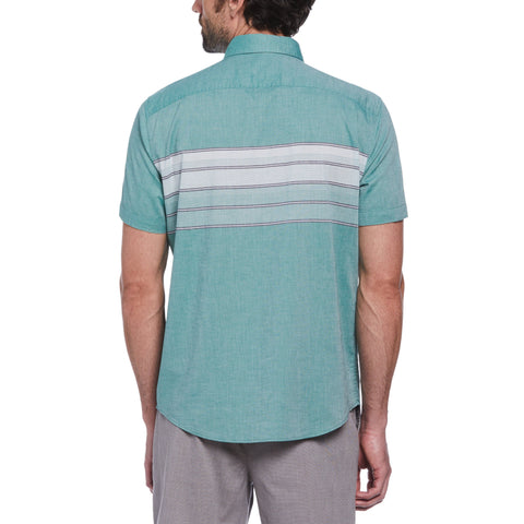 Cotton Chest Stripe Shirt (Antique Green) 