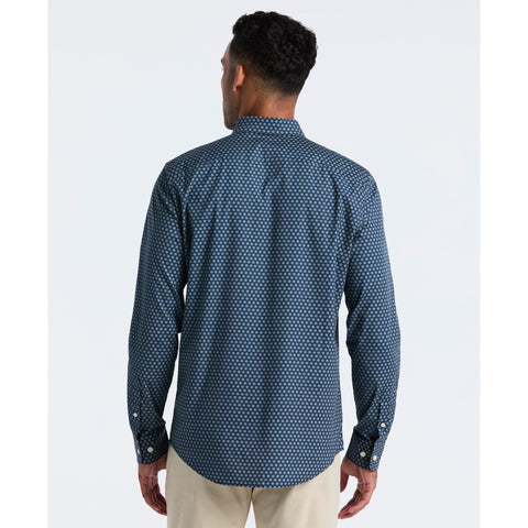 Cotton Stretch Chip Print Shirt (Sargasso Sea) 