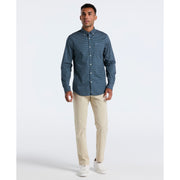 Cotton Stretch Chip Print Shirt (Sargasso Sea) 