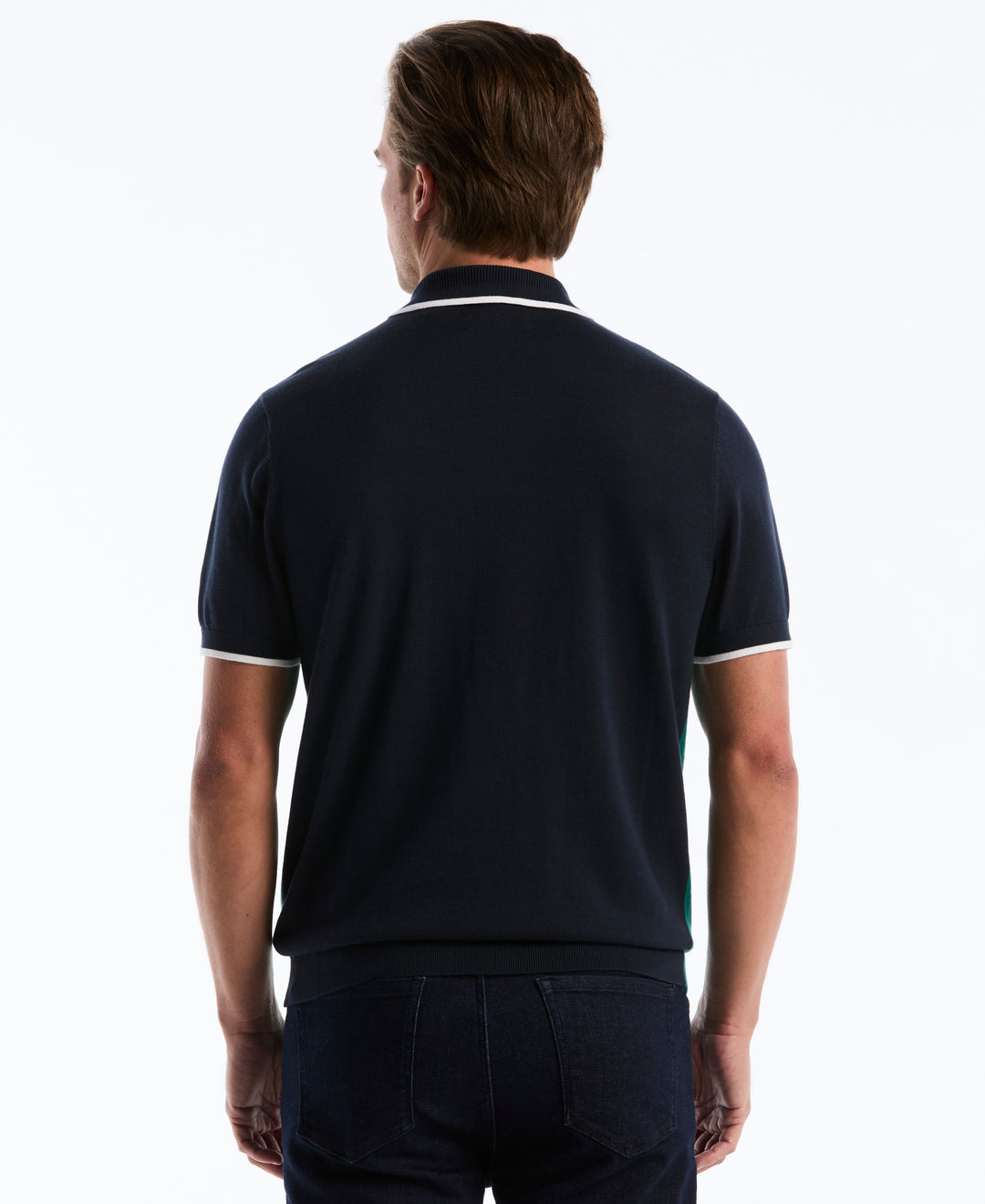 Cotton Colorblock Sweater Polo (Storm) 