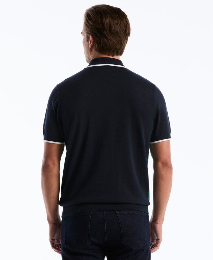 Cotton Colorblock Sweater Polo (Storm) 