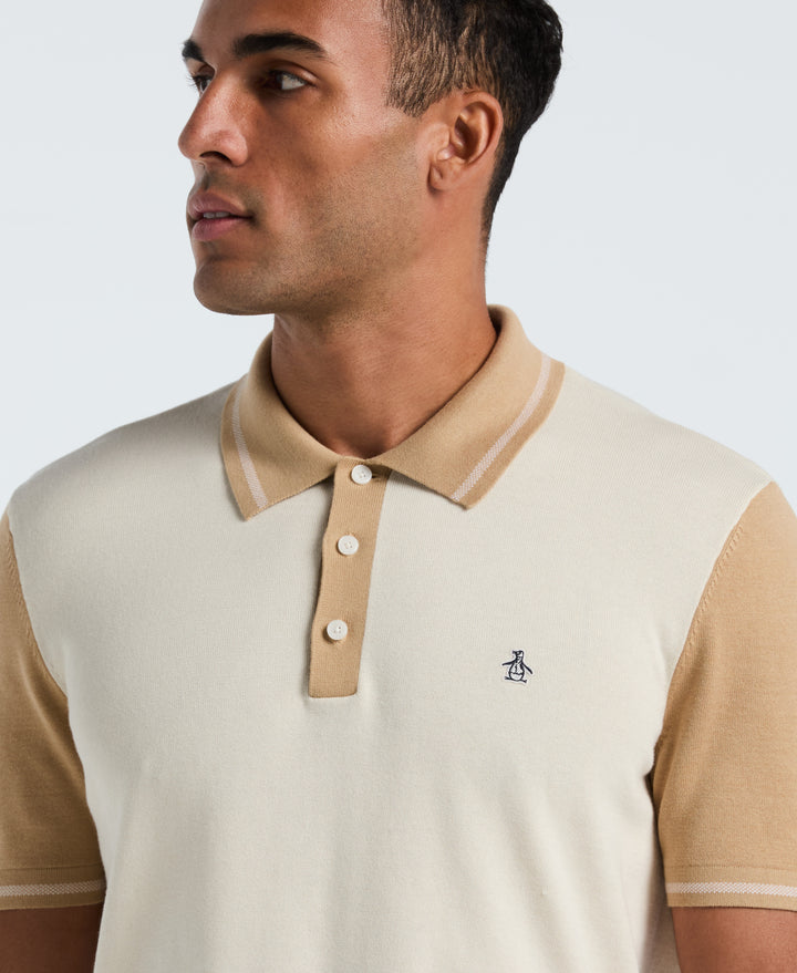 Cotton Colorblock Sweater Polo (Birch) 