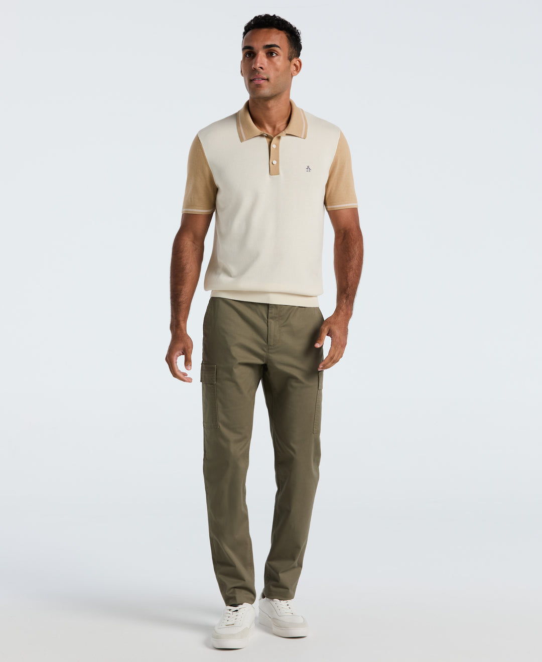 Cotton Colorblock Sweater Polo (Birch) 