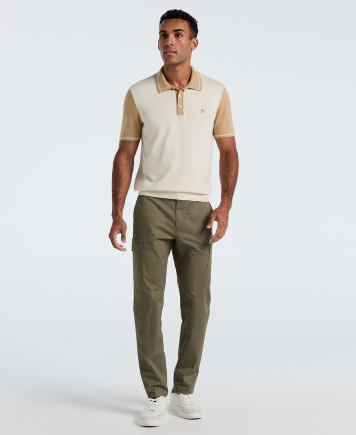 Cotton Colorblock Sweater Polo (Birch) 