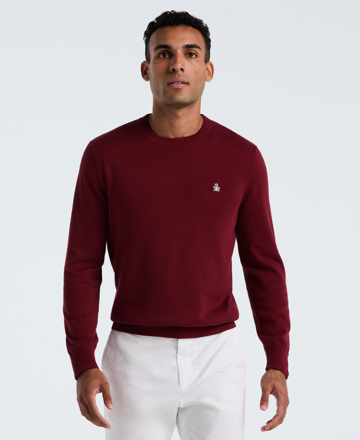 Cotton Crew Neck Sweater (Cabernet) 
