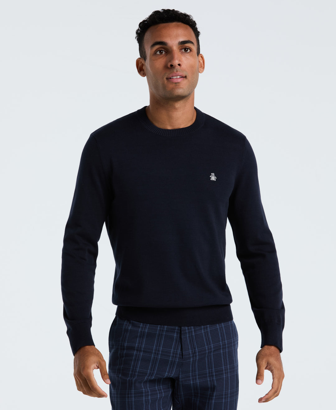 Cotton Crew Neck Sweater (Dark Sapphire) 