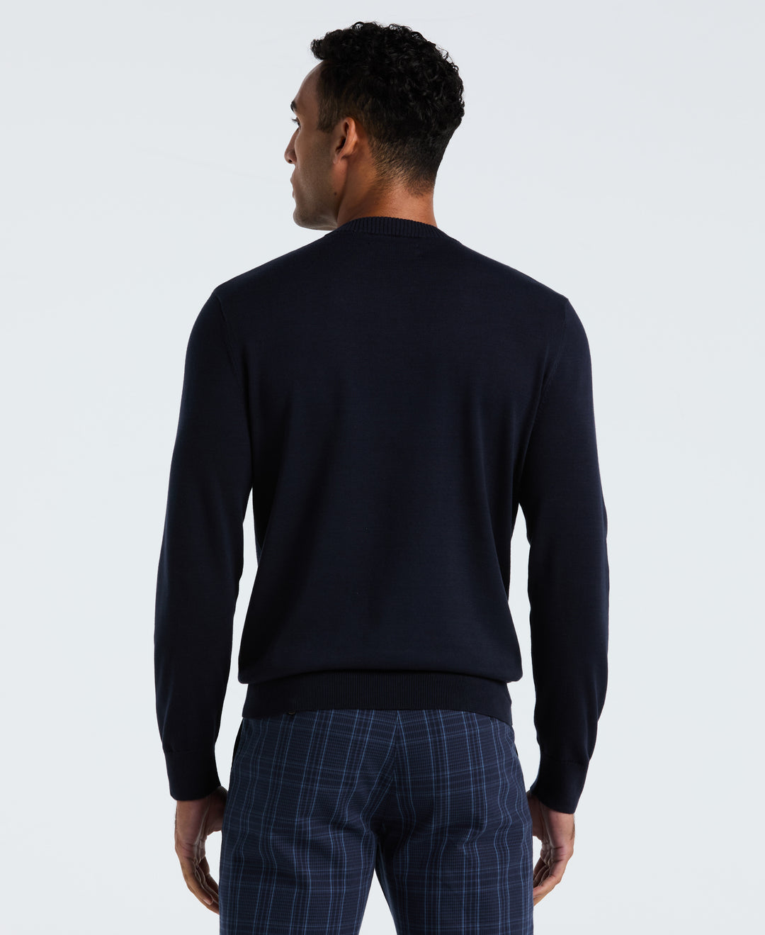 Cotton Crew Neck Sweater (Dark Sapphire) 