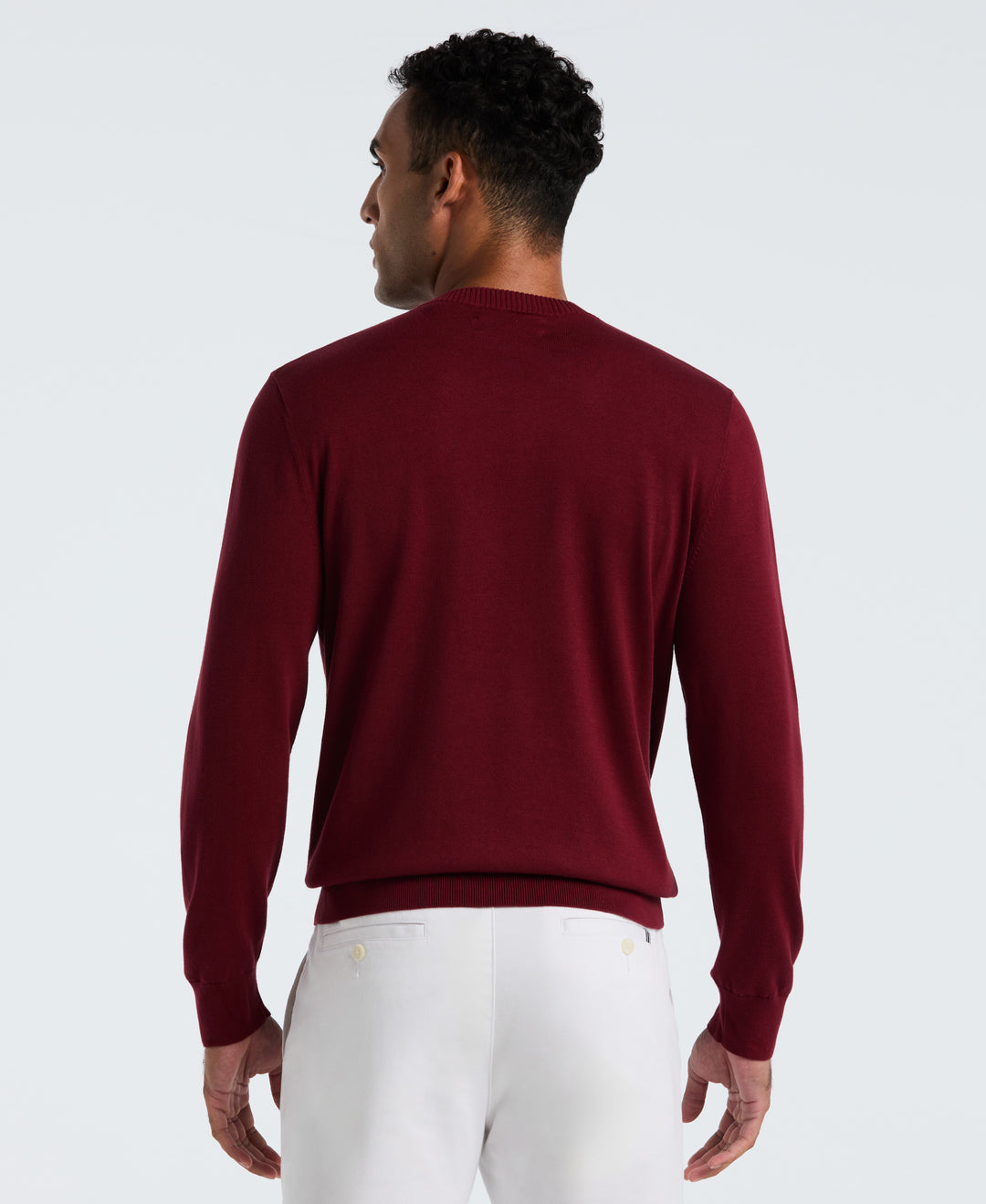 Cotton Crew Neck Sweater (Cabernet) 