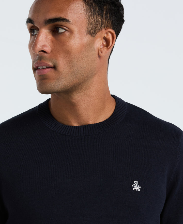 Cotton Crew Neck Sweater (Dark Sapphire) 