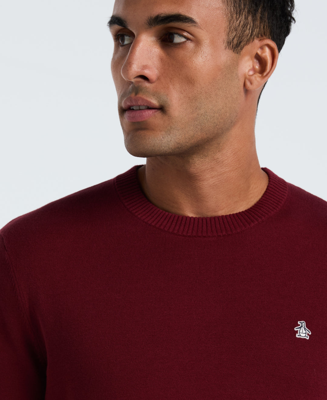 Cotton Crew Neck Sweater (Cabernet) 