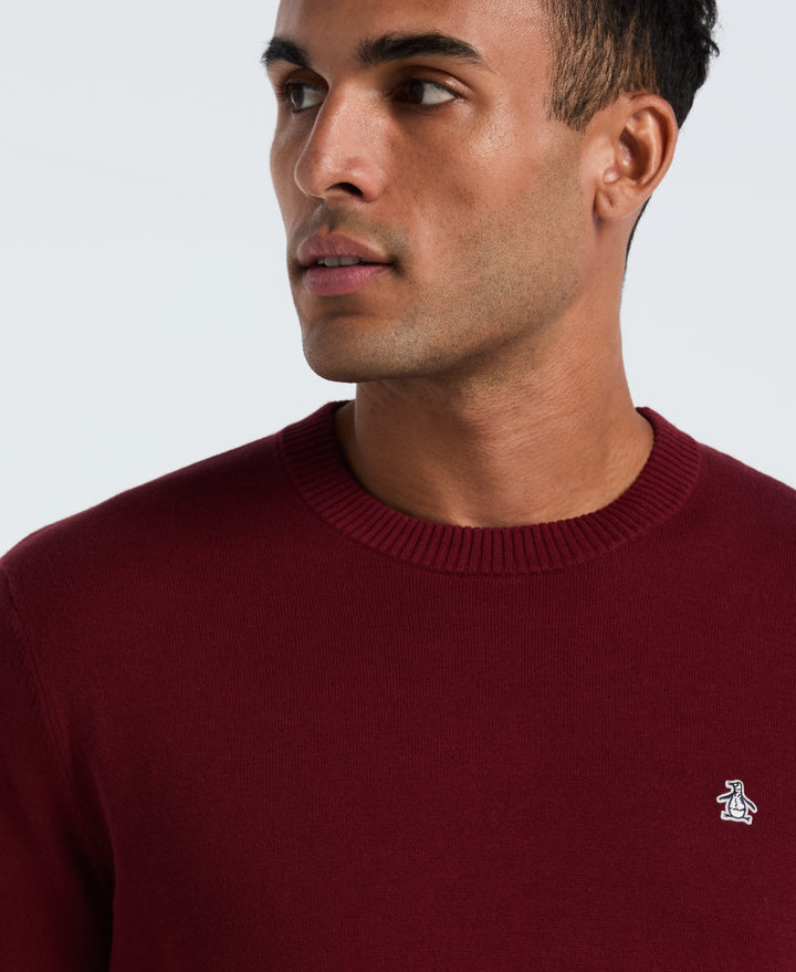 Cotton Crew Neck Sweater (Cabernet) 