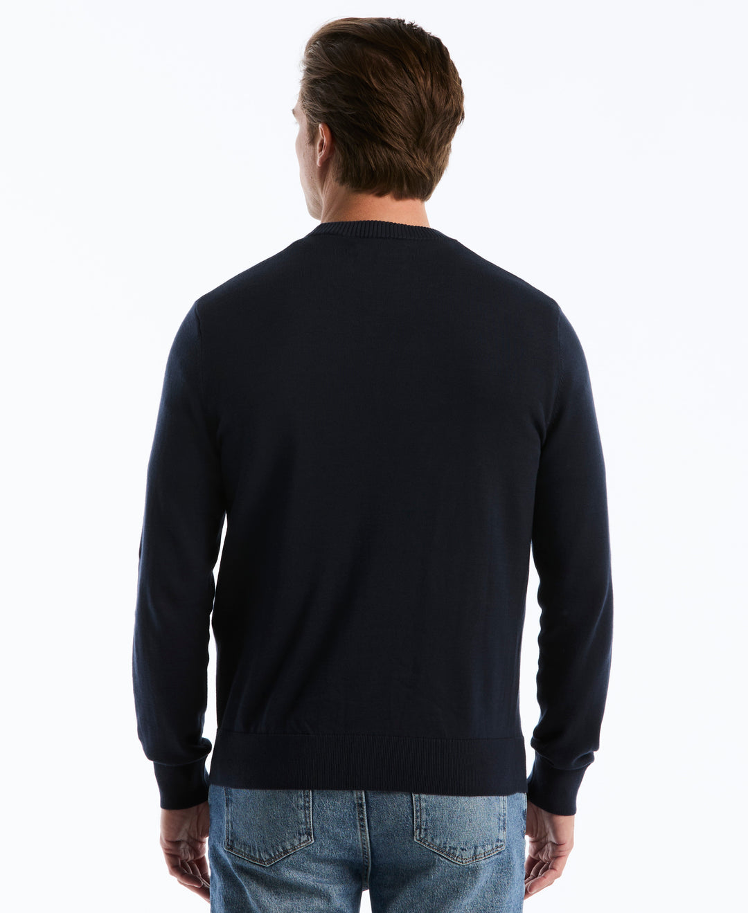 Cotton Crew Neck Sweater (Dark Sapphire) 