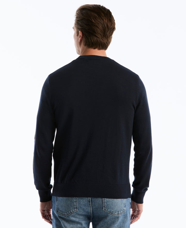 Cotton Crew Neck Sweater (Dark Sapphire) 