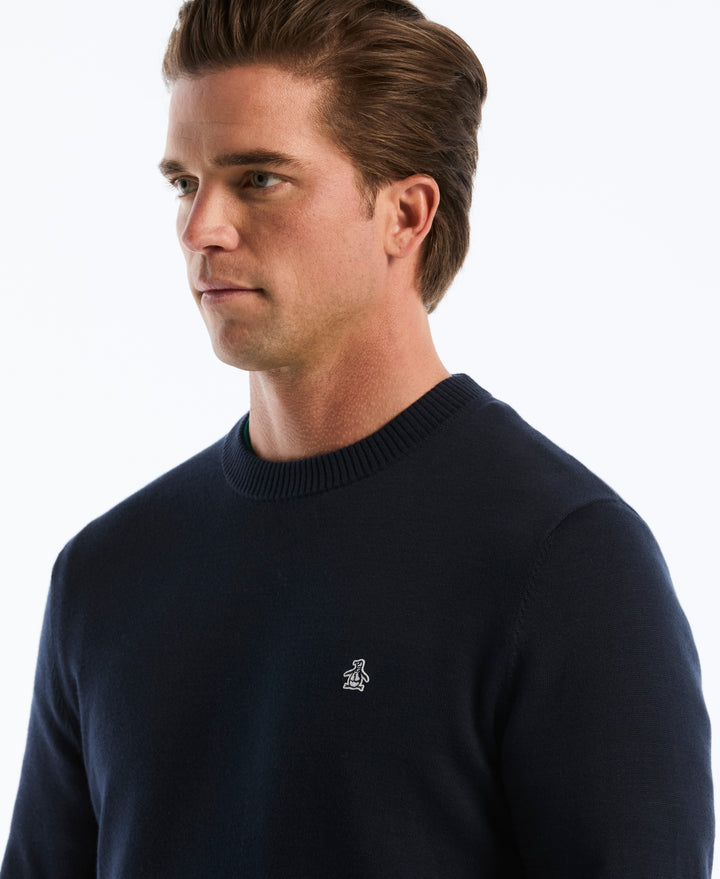 Cotton Crew Neck Sweater (Dark Sapphire) 